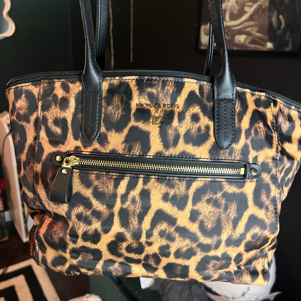 Michael Kors Brown and Black Leopard Print Tote